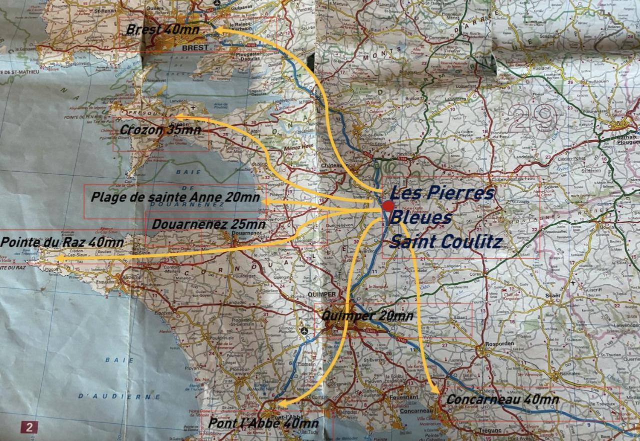 Les Pierres Bleues Bed & Breakfast Saint-Coulitz Dış mekan fotoğraf